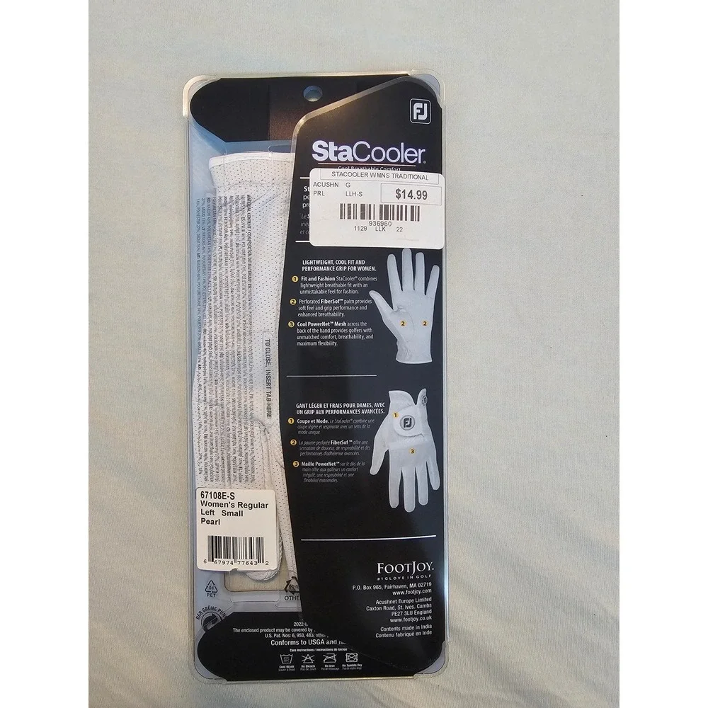 FootJoy Small StaCooler Women's Pearl Mesh Golf Glove Left Hand